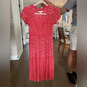 A Loves A Patterned Midi Dress, Red, XS